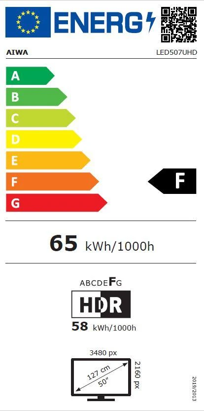50 colių „Ultra HD“ išmanusis televizorius su „Android“ Aiwa LED507UHD