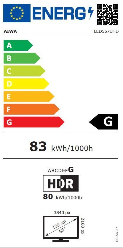 55 colių „Ultra HD“ išmanusis televizorius su „Android“ Aiwa LED557UHD