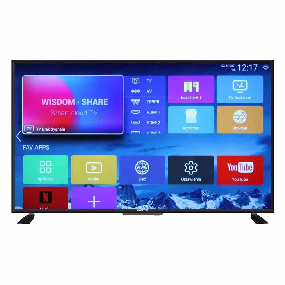 Televizorius Manta 43LUA120D 43 colių LED 4K UHD DVB-T2 išmanusis televizorius