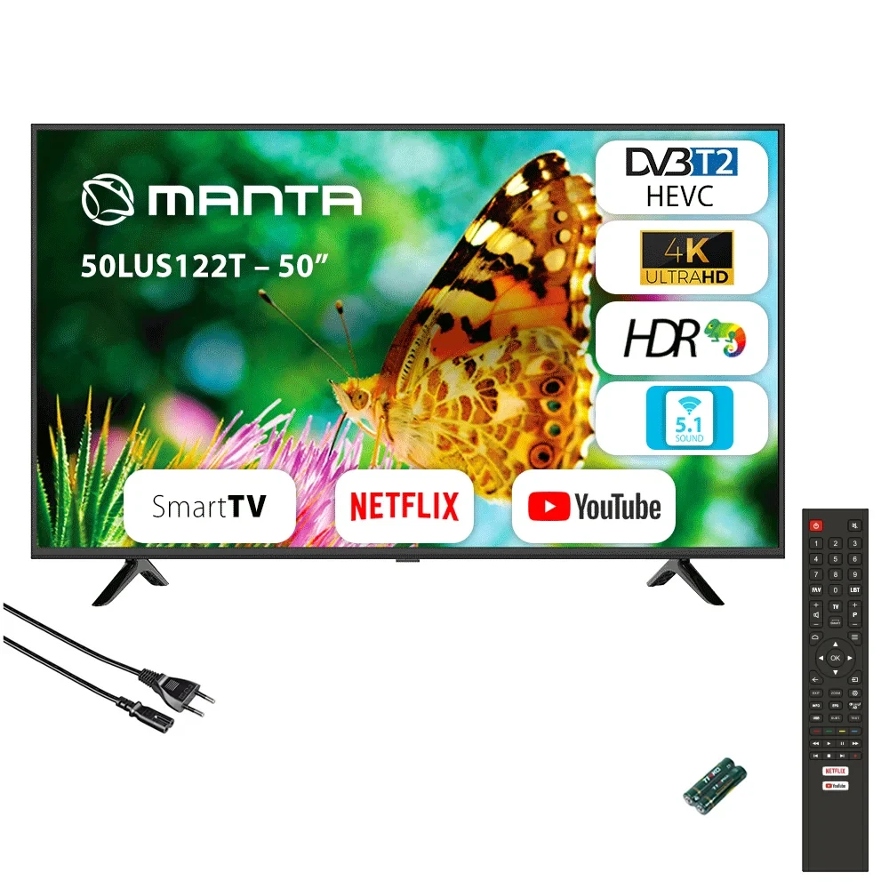 Televizorius „Manta 50LUS122T“ 50 colių UHD išmanusis DVB-T2 HEVC/H.265 LED televizorius