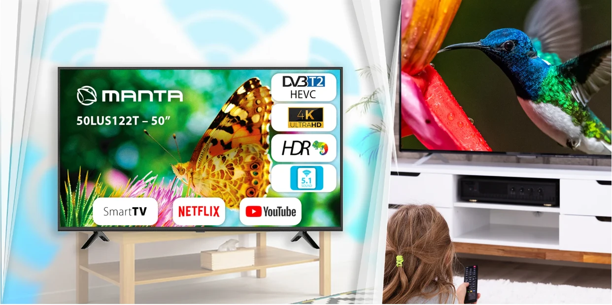 Televizorius „Manta 50LUS122T“ 50 colių UHD išmanusis DVB-T2 HEVC/H.265 LED televizorius