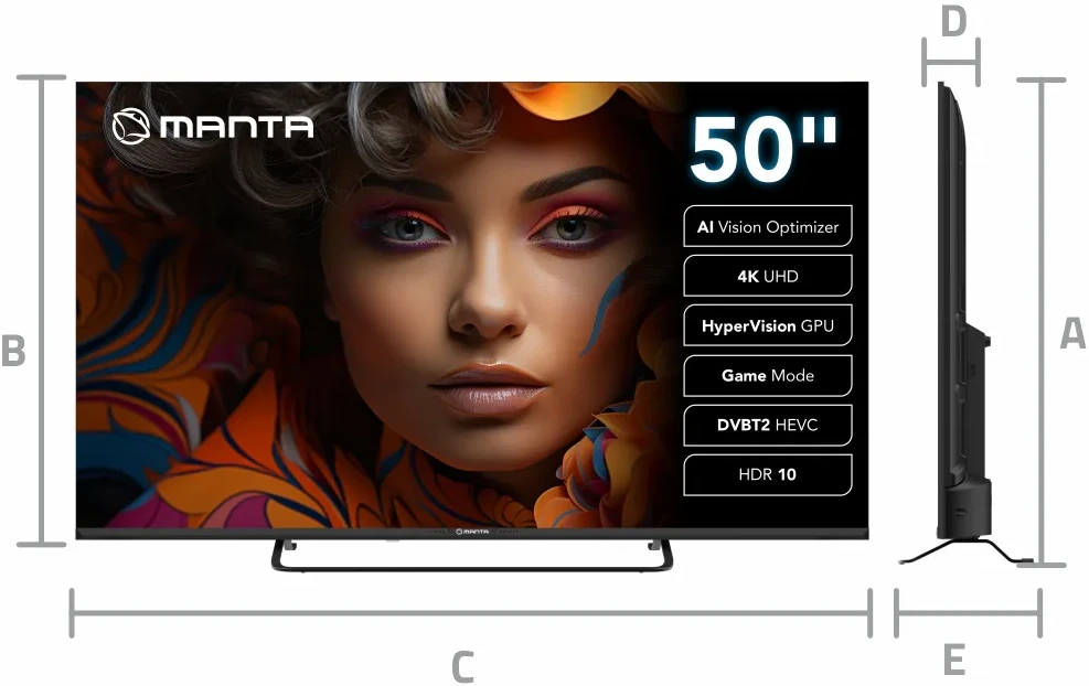 Televizorius „Manta 50LUV125E“ 50 colių 4K UHD išmanusis televizorius