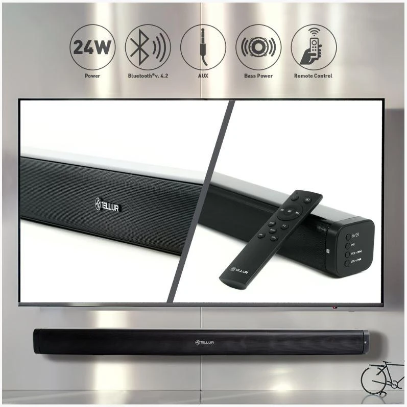 Namų kino sistema Tellur Bluetooth Soundbar Kali Juodas