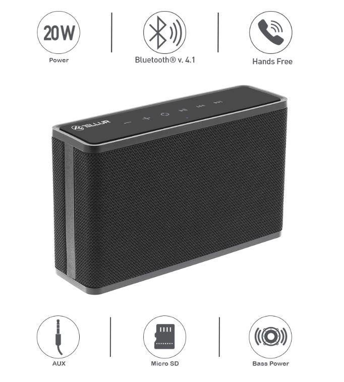 Nešiojamas Bluetooth garsiakalbis Tellur Apollo, juodas