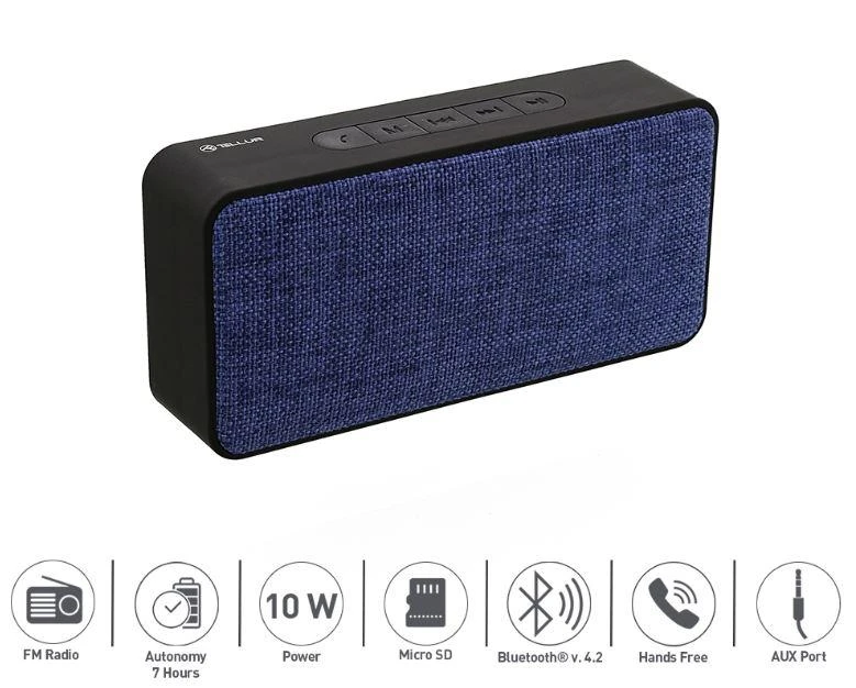 Nešiojamas Bluetooth garsiakalbis Tellur Lycaon, pilkas