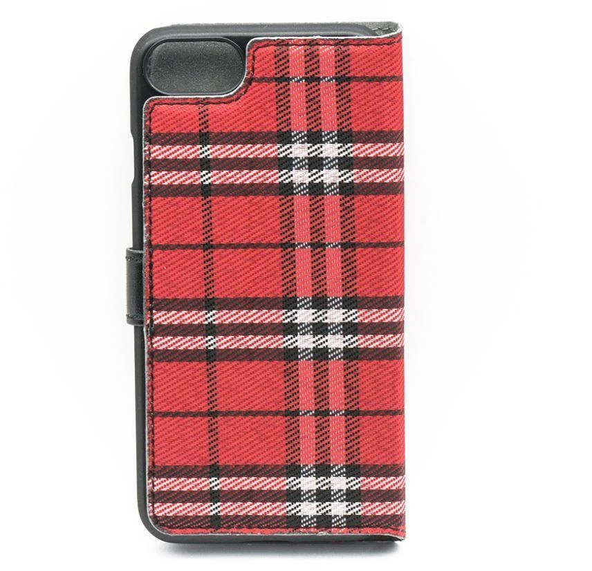 Tellur knygelės tipo dėklas iPhone 7, juodas / raudonas