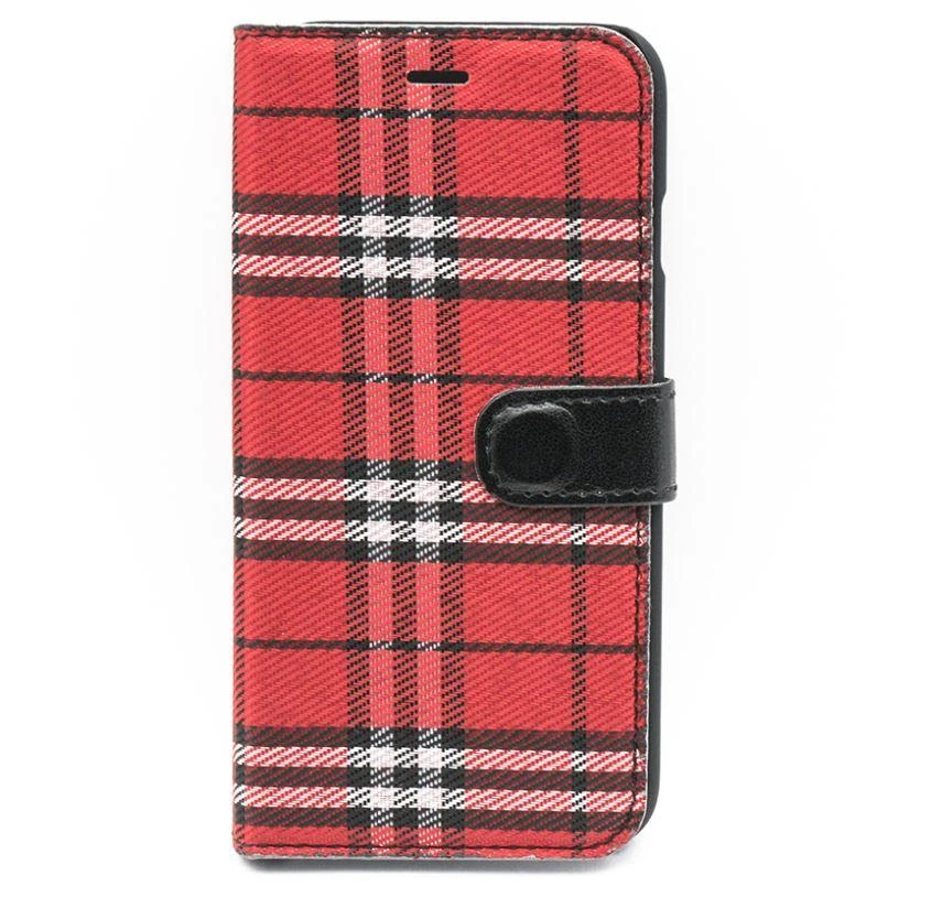 Tellur knygelės tipo dėklas iPhone 7, juodas / raudonas