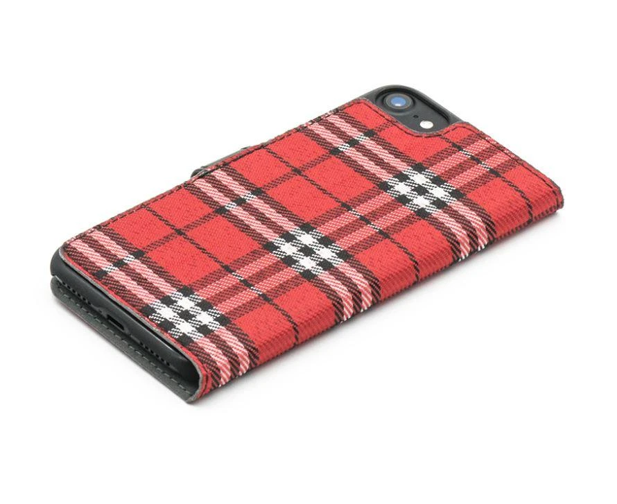 Tellur knygelės tipo dėklas iPhone 7, juodas / raudonas