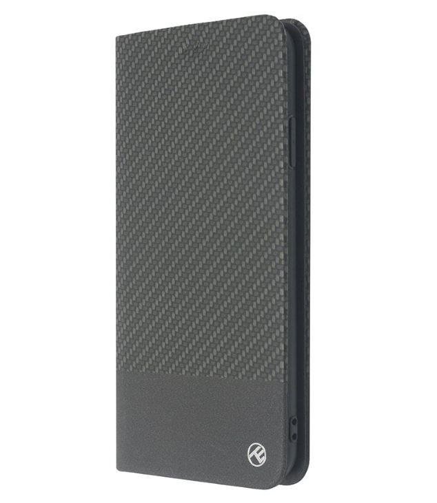 Tellur Carbon juodas atverčiamas dėklas iPhone XS
