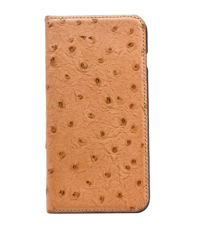 Dėklas Tellur Book case Ostrich Genuine Leather for iPhone 7 Plus ruda