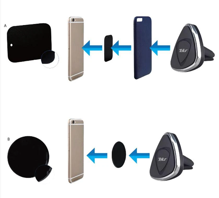Tellur automobilinis telefono laikiklis magnetinis, oro ventiliacijos laikiklis, juodas