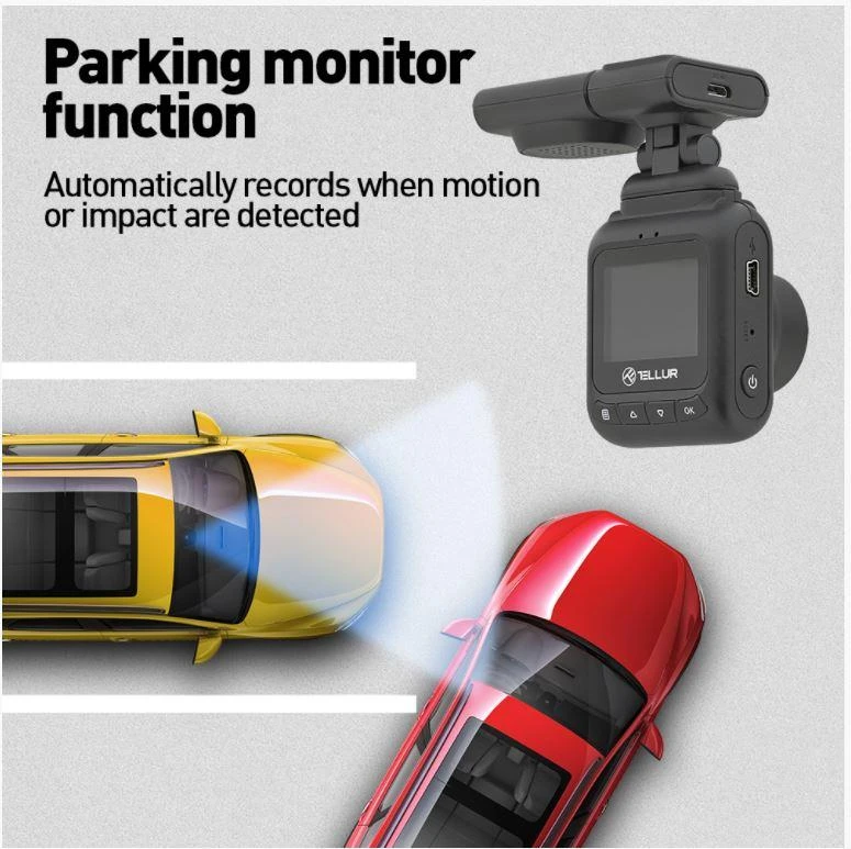 Tellur Dash Patrol DC2 FullHD 1080P, GPS Juodas