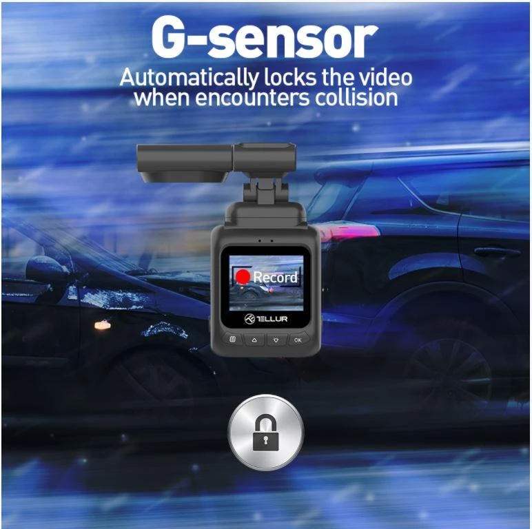 Tellur Dash Patrol DC2 FullHD 1080P, GPS Juodas