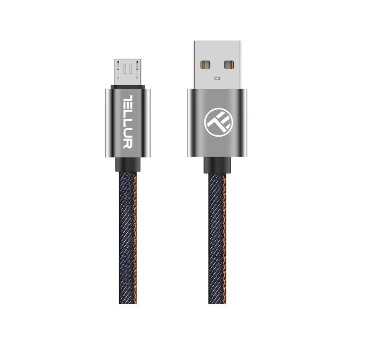Tellur USB–Micro USB duomenų kabelis, 1 m, Denim