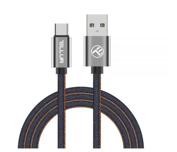 Tellur USB į USB-C duomenų kabelis, 1 m, denim