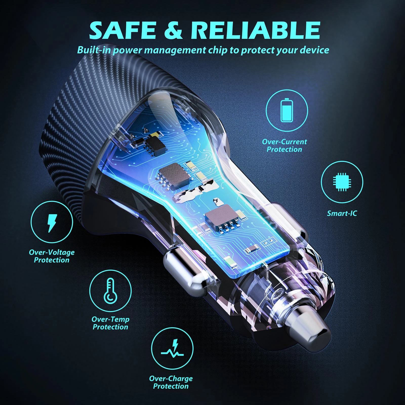 Tellur FCC10 car charger 38W, 6A (PD20W + QC3.0) juodas