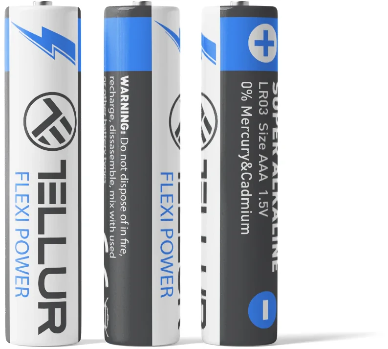 Tellur Flexi Power baterijos, super šarminės, AAA LR03, 1,5 V, 2 vnt./rinkinyje