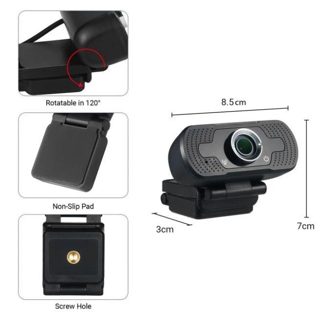 „Tellur Full HD“ internetinė kamera su 2 MP automatiniu fokusavimu, juoda
