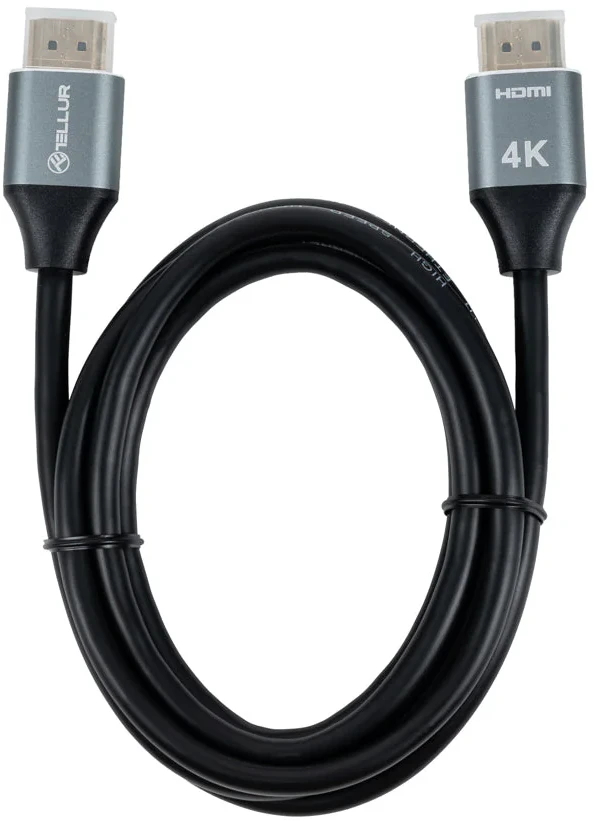 Tellur Tellur didelės spartos HDMI 2.0 kabelis – 4K 18 Gbps – Kištukas į kištuką – Ethernet – Padengtas auksu – 3 m – Juodas