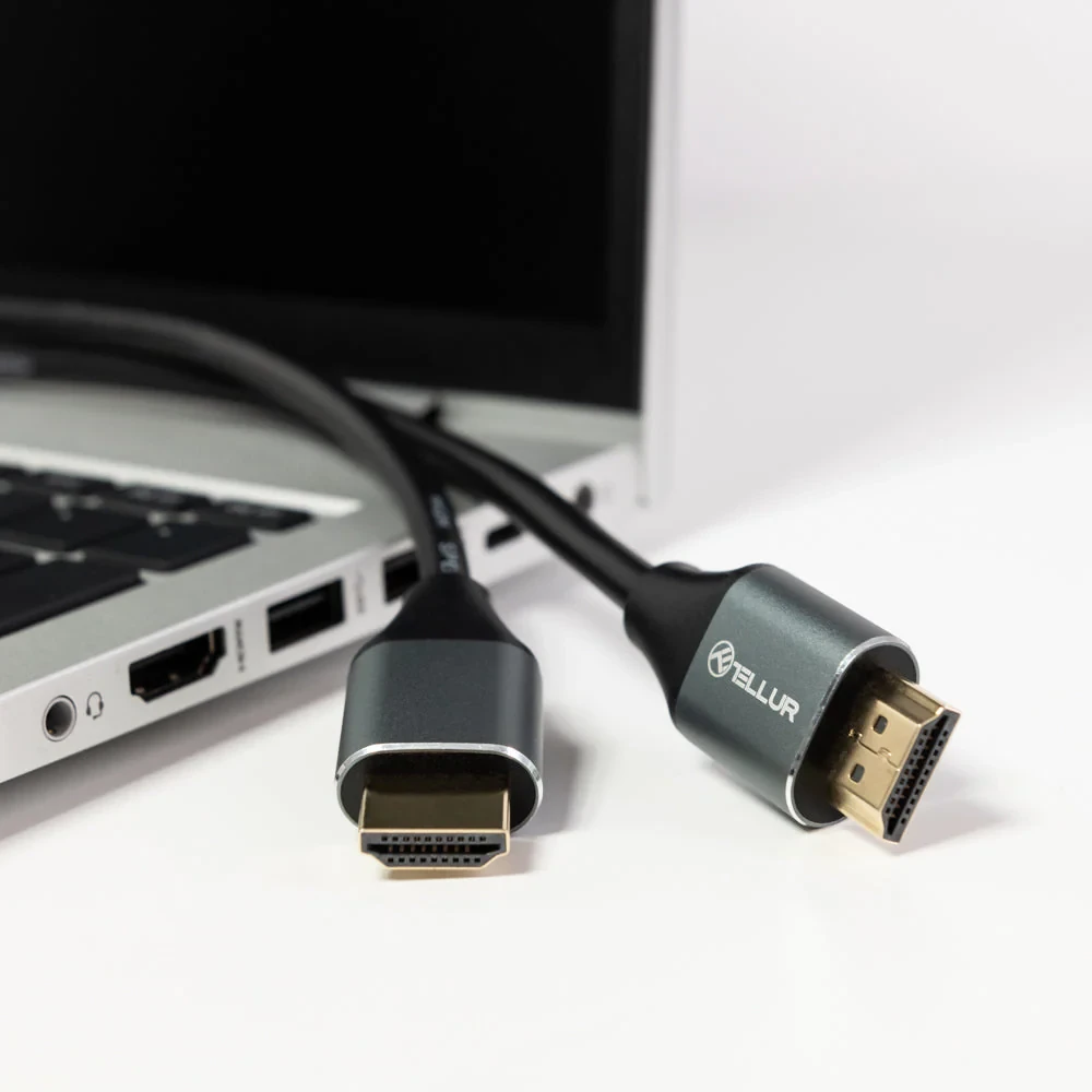 Tellur Tellur didelės spartos HDMI 2.0 kabelis – 4K 18 Gbps – Kištukas į kištuką – Ethernet – Padengtas auksu – 3 m – Juodas