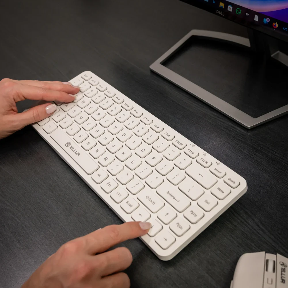 Tellur Mini belaidė klaviatūra baltos spalvos