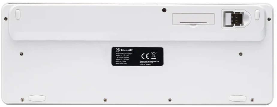 Tellur Mini belaidė klaviatūra baltos spalvos