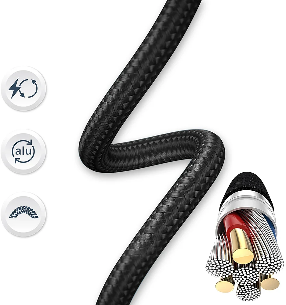 Tellur Minimalist USB-C į USB-C laidas, 240 W, 2 m, juodas