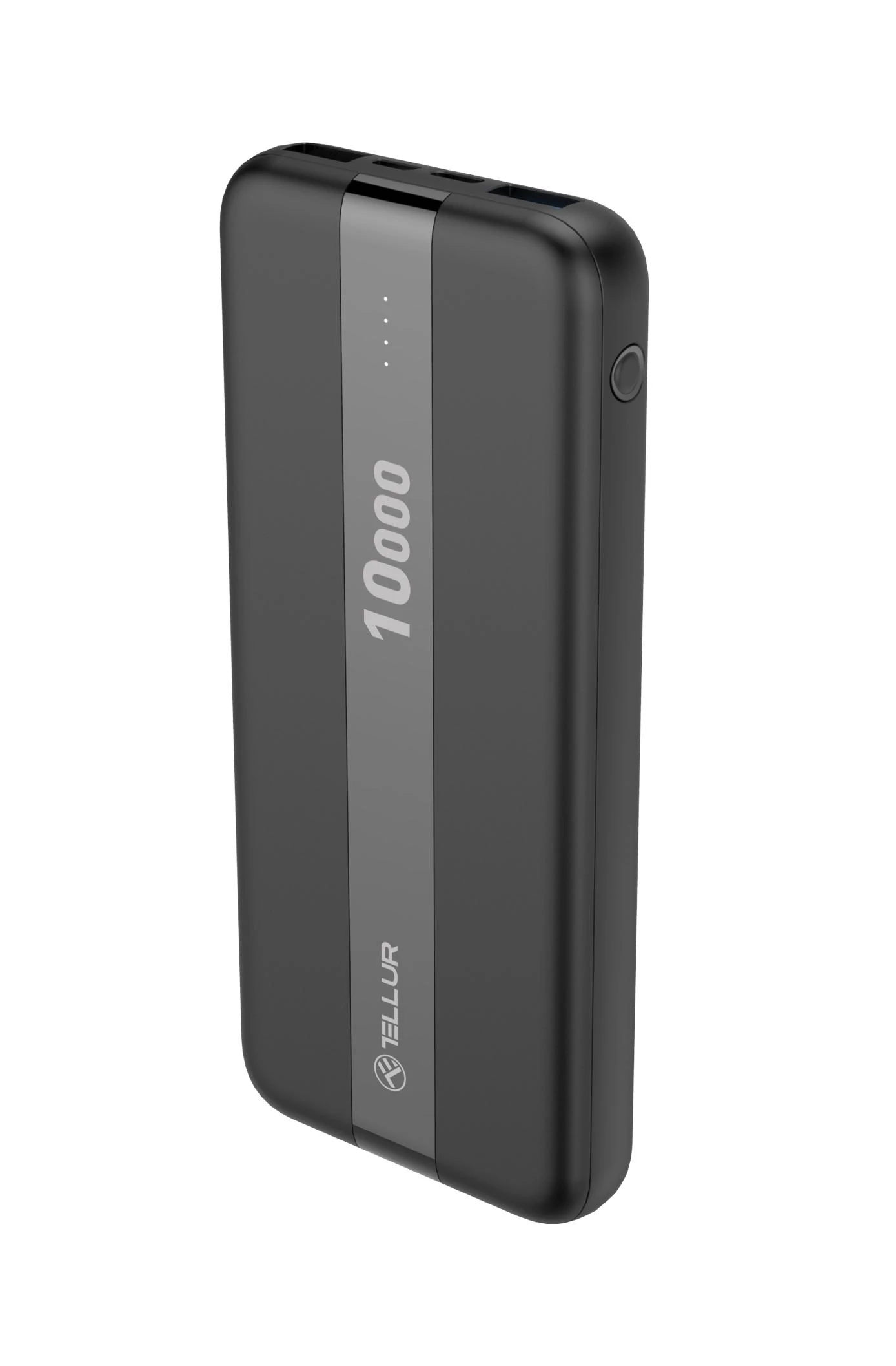 Tellur PBC103 10000mAh išorinė baterija, 2xUSB+Type-C+MicroUSB, juodas