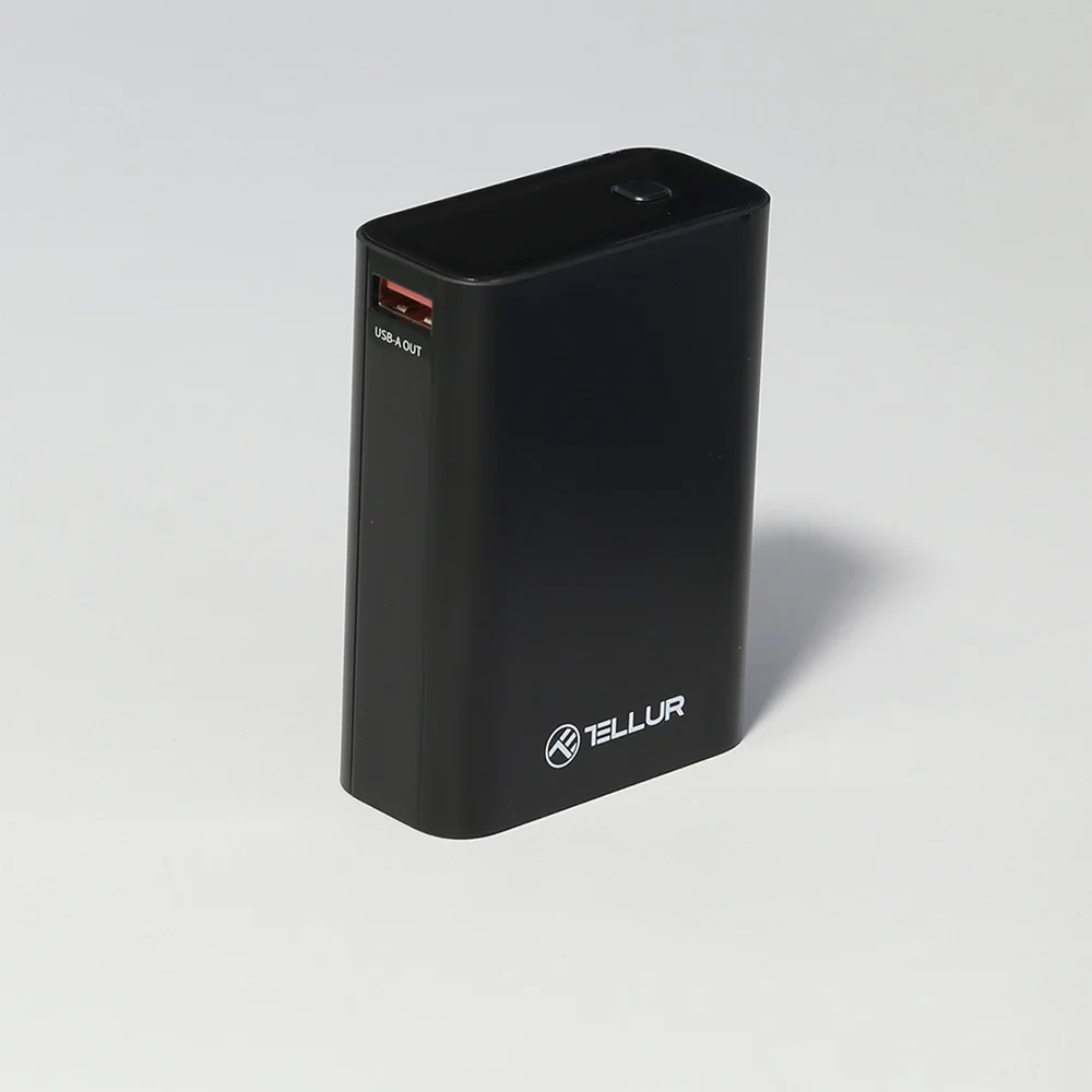Juoda 20000 mAh išorinė baterija Tellur PD702 Compact Pro