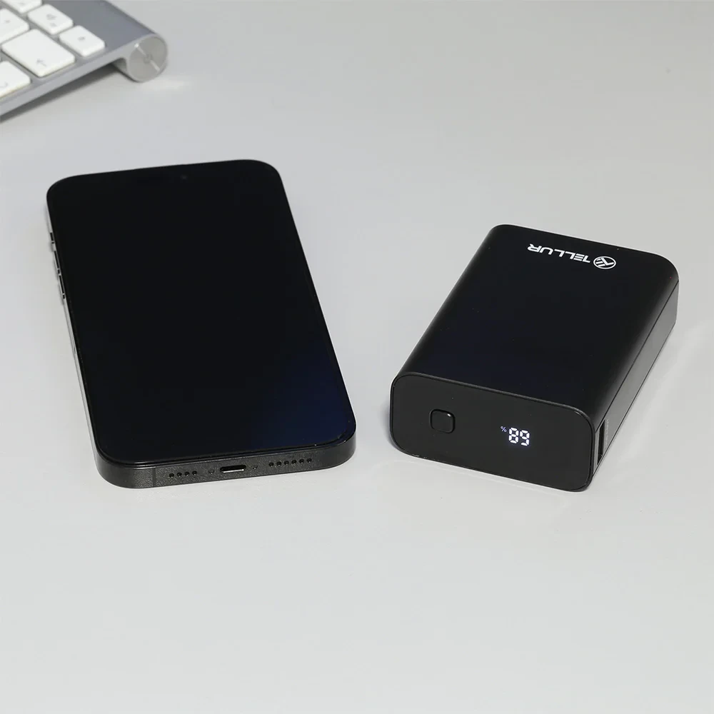 Juoda 20000 mAh išorinė baterija Tellur PD702 Compact Pro