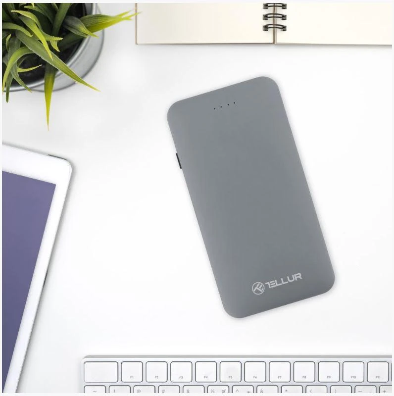 Tellur Pilkas 5000 mAh QC 3.0 powerbankas su 3in1 laidu