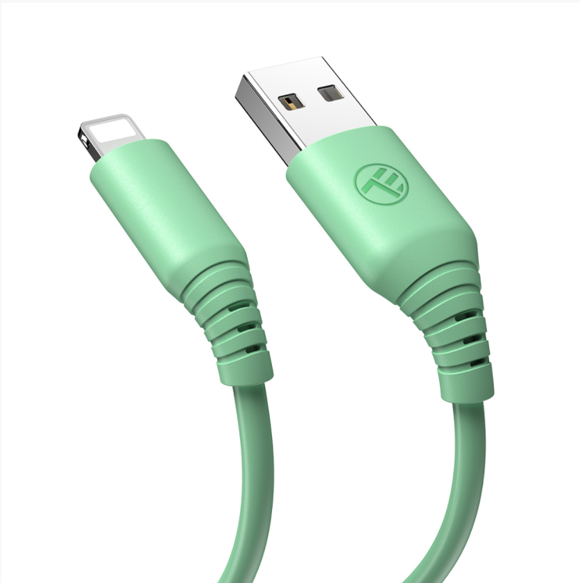 Tellur Silicone USB to Lightning Cable 3A 1m Žalias