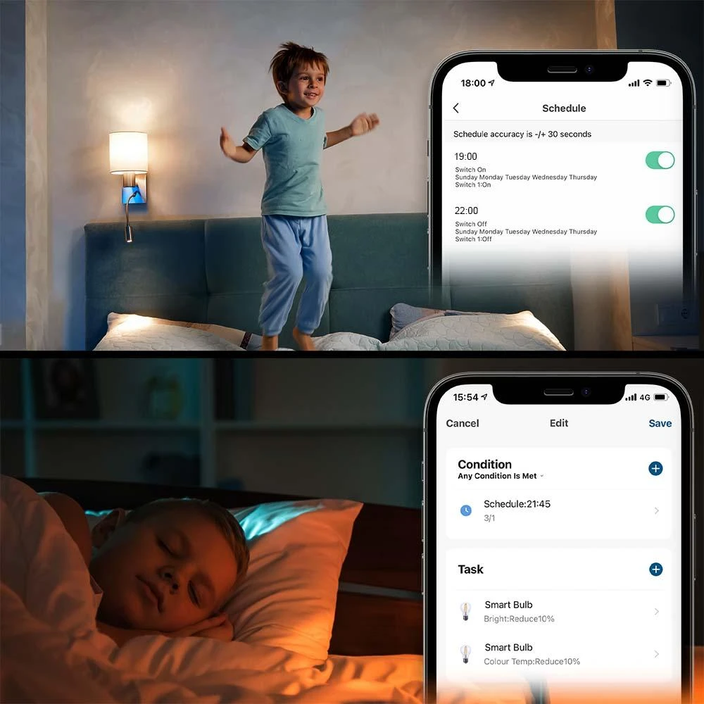 Tellur Smart WiFi Bulb E27, 9W, Baltas/Warm/RGB, Dimmer