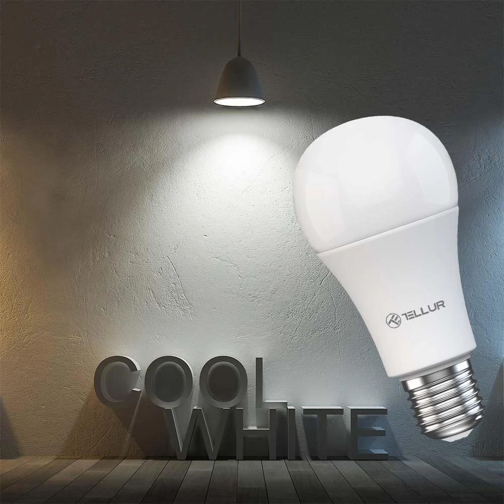 Tellur WiFi Smart Bulb E27, 9W, Baltas/Warm, Dimmer