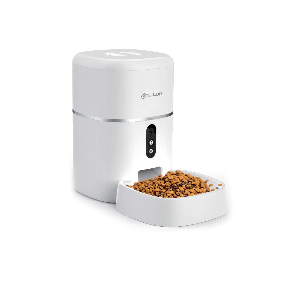 Tellur WiFi Smart Pet Feeder, UltraHD Camera, 4L, Baltas