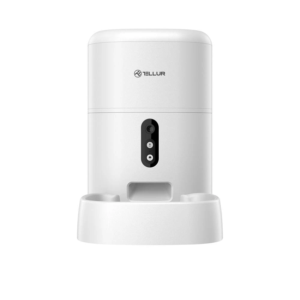 Tellur WiFi Smart Pet Feeder, UltraHD Camera, 4L, Baltas