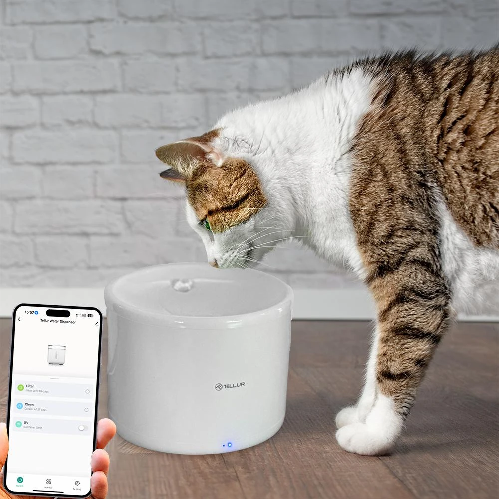 Tellur WiFi Smart Pet Vanduo Dispenser, 2L, Baltas