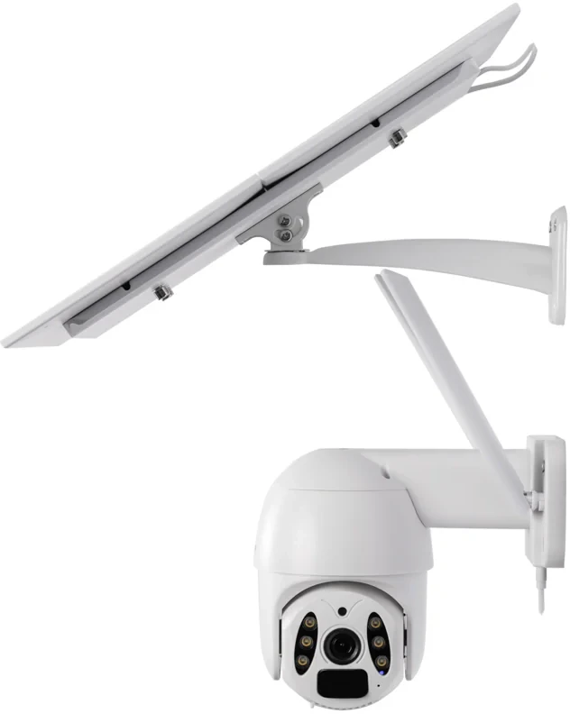 Tellur Smart WiFi Solar Camera, P&amp;T, 3MP, 2K UltraHD, PIR, 20W solar panel, baltas