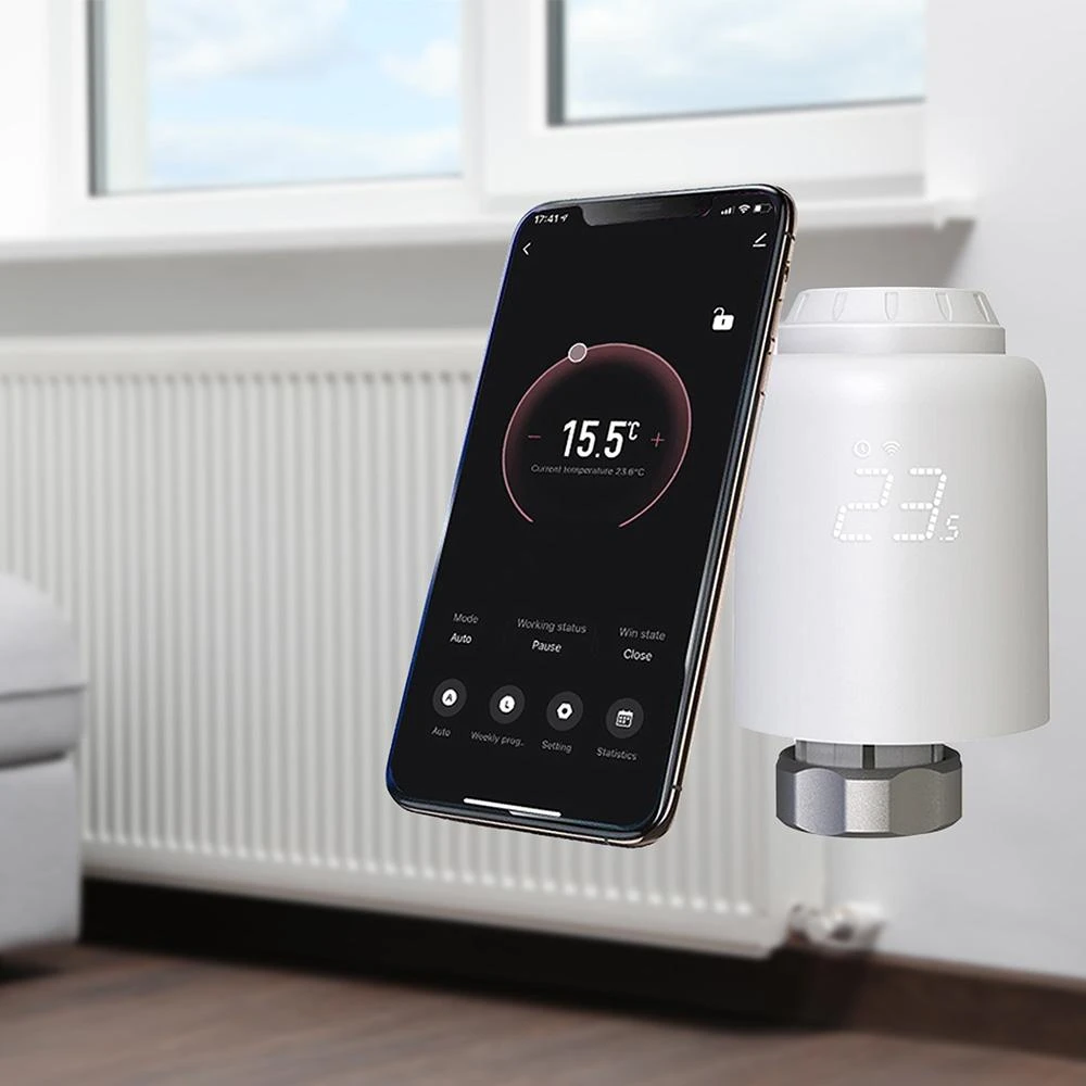 Tellur WiFi išmanusis termostatinis radiatoriaus vožtuvas RVSH1, LED, Baltas