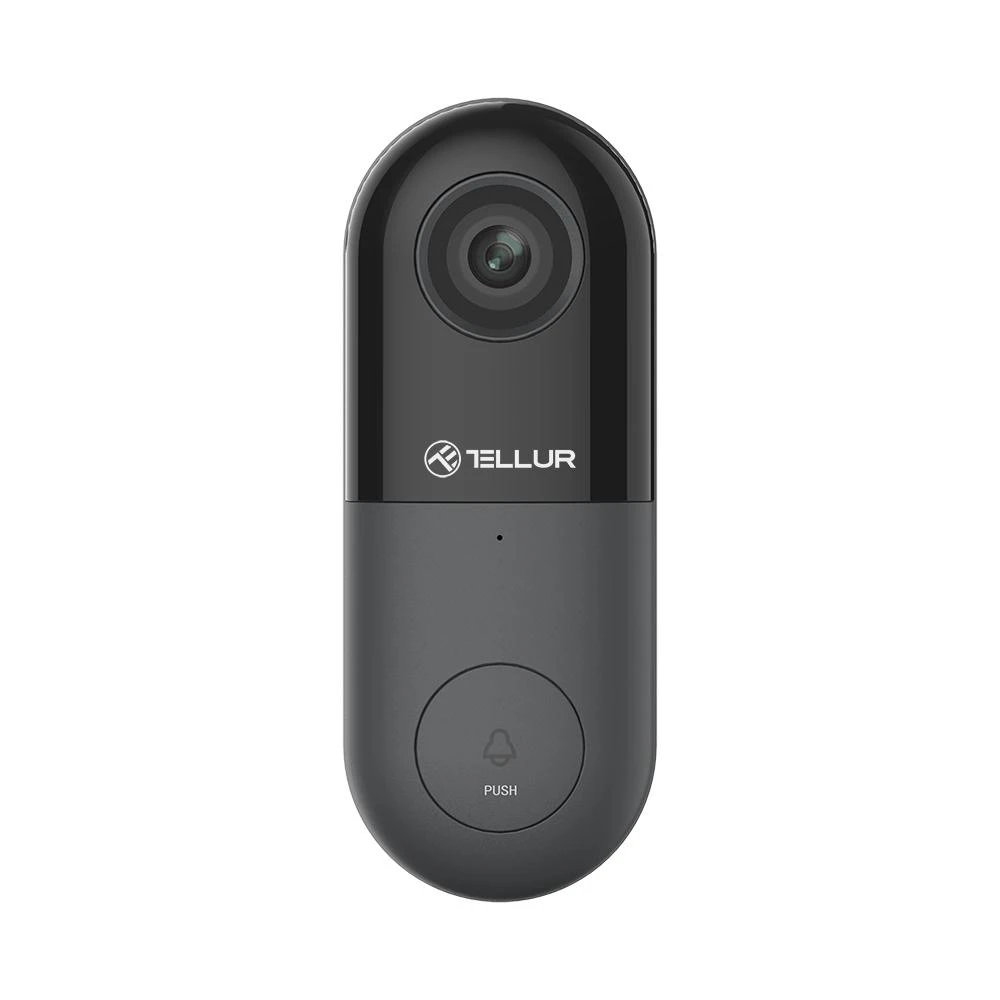 „Tellur“ vaizdo durų skambutis su WiFi, 1080P, PIR, laidinis, juodas