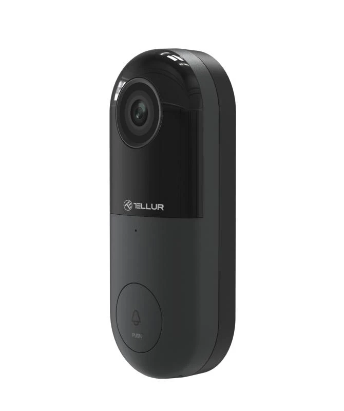 „Tellur“ vaizdo durų skambutis su WiFi, 1080P, PIR, laidinis, juodas