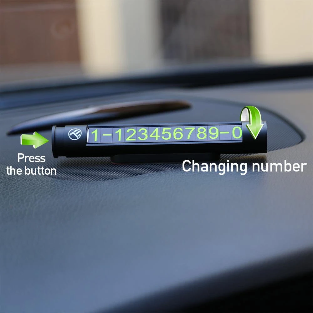 „Tellur“ laikina automobilių stovėjimo kortelė dviem telefono numeriams, metalinis, juodas