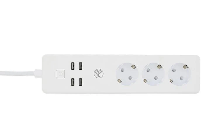 „Tellur WiFi“ maitinimo juosta, 3 lizdai, 4 * USB 4A, 2200 W, 10 A, 1,8 m