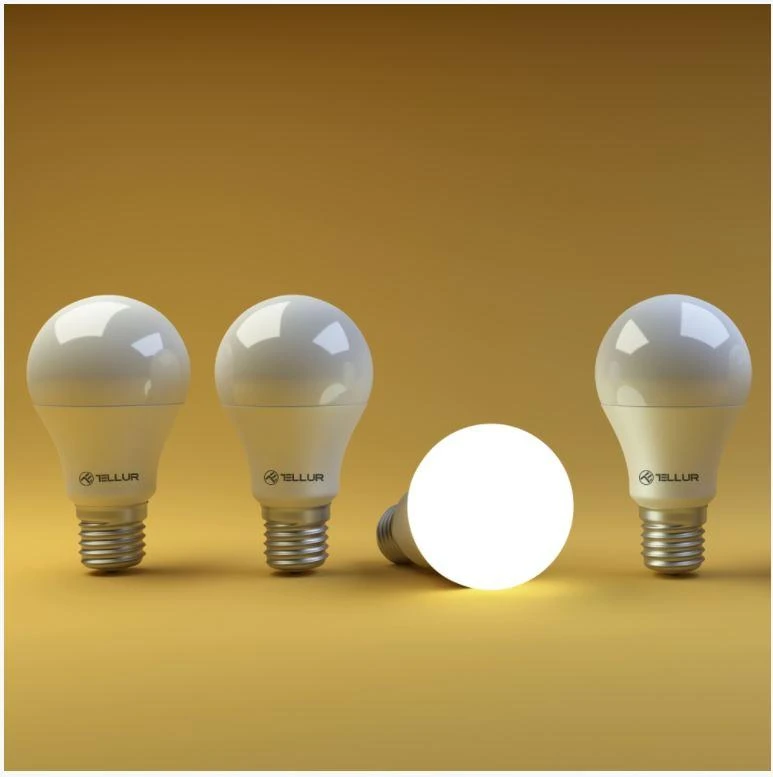 Tellur WiFi Smart Bulb E27, 10W, baltas/warm, dimmer