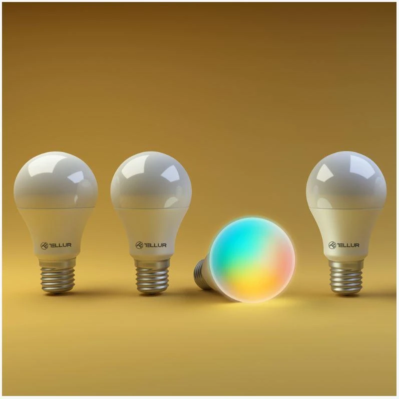 Tellur WiFi Smart Bulb E27, 10W, baltas/warm/RGB, dimmer