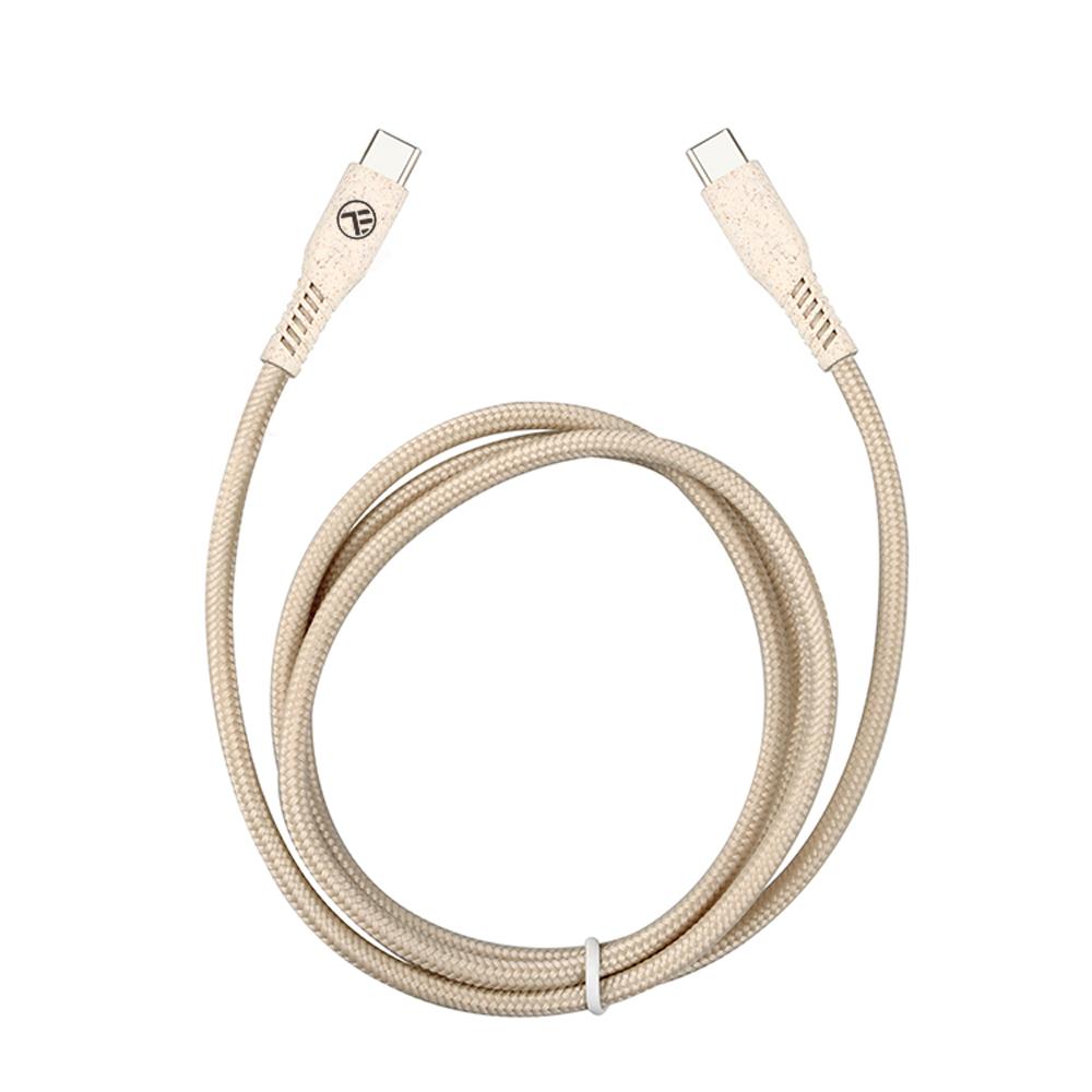 Tellur Žalias Data Cable Type-C to Type-C 3A PD60W 1m nylon cream