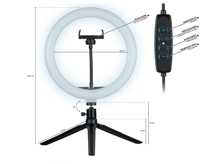 TRACER RING 26cm mini tripod ring lamp