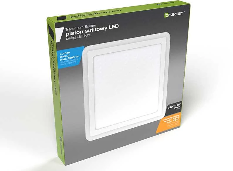 „Tracer“ lubinis šviestuvas „Tracer Lumi Square“ LED lubinis šviestuvas