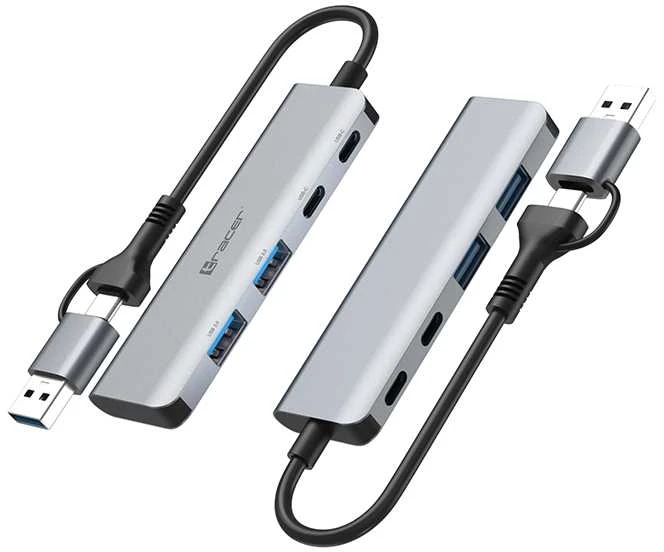 Tracer A-5 USB šakotuvas su USB-A ir USB-C jungtimis