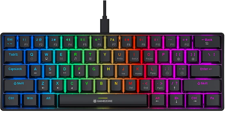 Klaviatūra žaidimams Tracer GameZone Claws 61 su laidu mechaninė su pašvietimu juoda